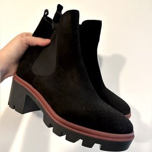 Antonia de Faria Black Suede Chelsea Boots